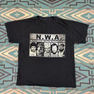 Narcos Shirt Y2k Chapo Narcos With Attitude Mexican NWA T Shirt Large Chicano